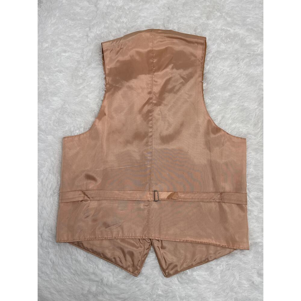 Vintage 1970s Camel Suede Leather Vest Western Boho Small - Picture 4 of 14